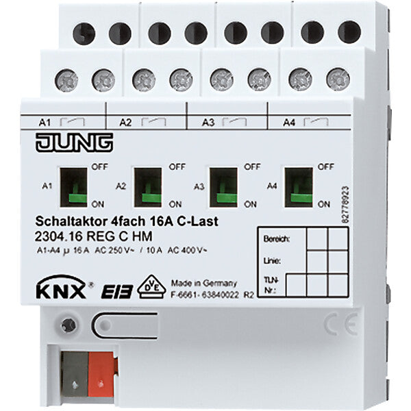 JUNG KNX Schaltaktor 4-fach C-Last 2304.16 REGCHM